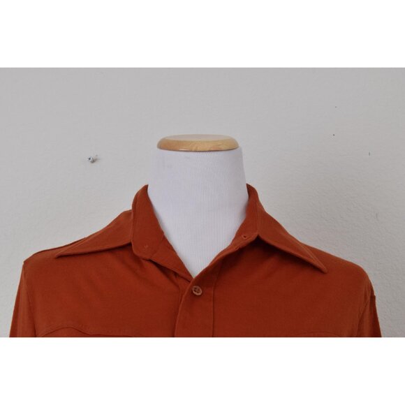 Vintage 80s Burnt Orange Acrylic Shirt size‎ M - Picture 4 of 10